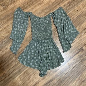 Blue life off the shoulder romper